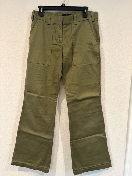 Moda International Pants - Moda International Womens Classic Casual 100% Cotton Army Green Bootcut Trousers